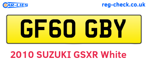 GF60GBY are the vehicle registration plates.