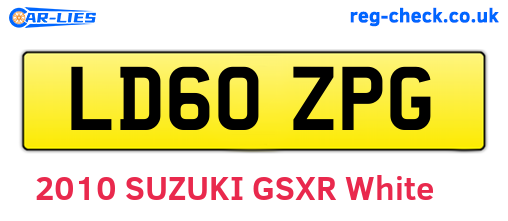 LD60ZPG are the vehicle registration plates.