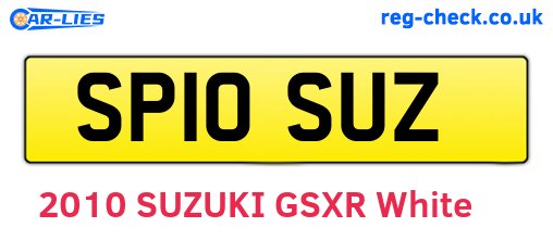 SP10SUZ are the vehicle registration plates.