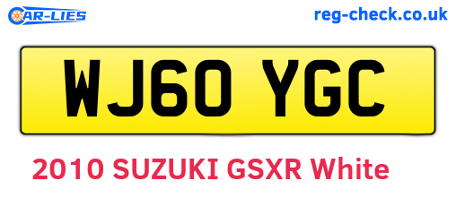 WJ60YGC are the vehicle registration plates.