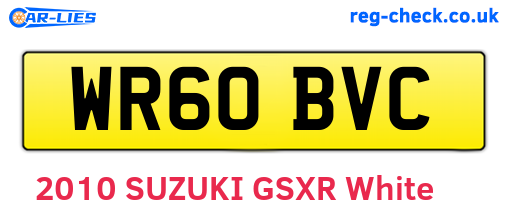 WR60BVC are the vehicle registration plates.