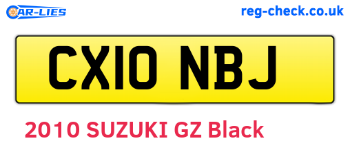 CX10NBJ are the vehicle registration plates.