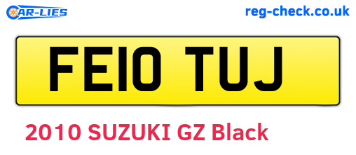 FE10TUJ are the vehicle registration plates.