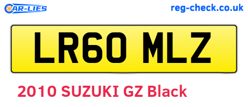 LR60MLZ are the vehicle registration plates.