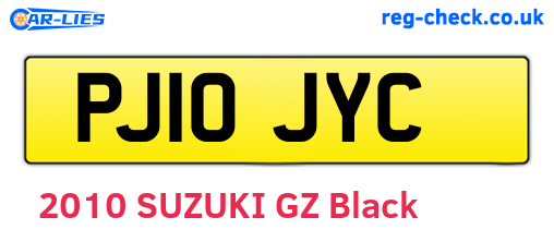 PJ10JYC are the vehicle registration plates.