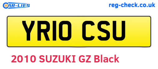 YR10CSU are the vehicle registration plates.