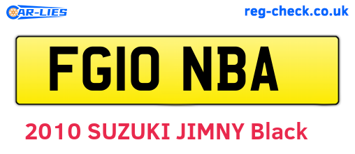 FG10NBA are the vehicle registration plates.