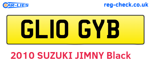 GL10GYB are the vehicle registration plates.