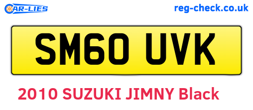 SM60UVK are the vehicle registration plates.