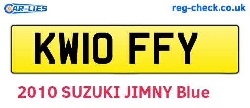 KW10FFY are the vehicle registration plates.
