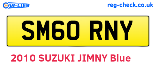 SM60RNY are the vehicle registration plates.