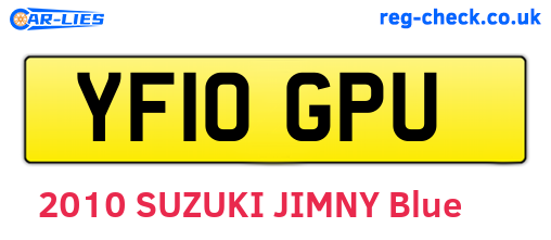 YF10GPU are the vehicle registration plates.