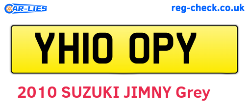 YH10OPY are the vehicle registration plates.