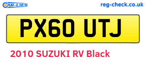PX60UTJ are the vehicle registration plates.