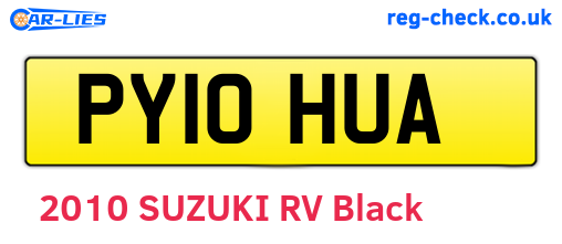 PY10HUA are the vehicle registration plates.