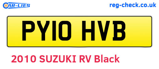 PY10HVB are the vehicle registration plates.