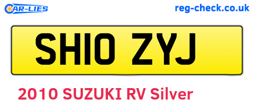 SH10ZYJ are the vehicle registration plates.
