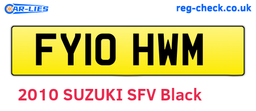 FY10HWM are the vehicle registration plates.