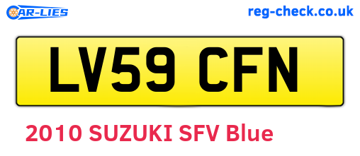 LV59CFN are the vehicle registration plates.
