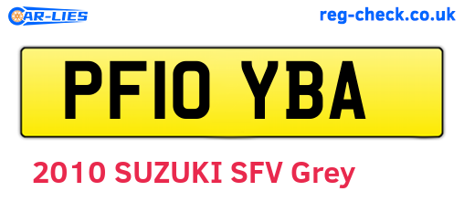 PF10YBA are the vehicle registration plates.