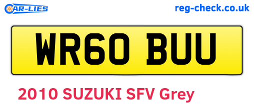 WR60BUU are the vehicle registration plates.