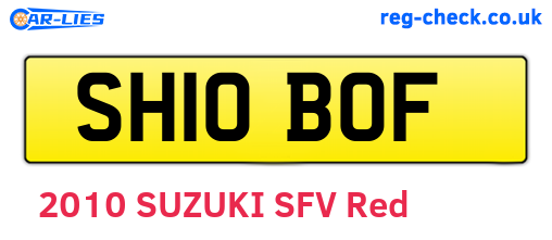 SH10BOF are the vehicle registration plates.