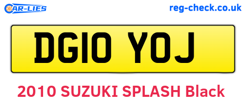 DG10YOJ are the vehicle registration plates.