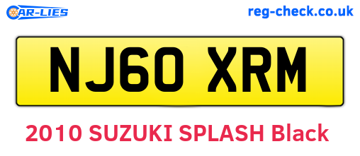 NJ60XRM are the vehicle registration plates.