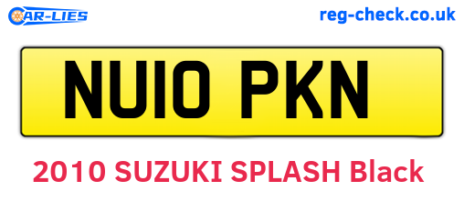 NU10PKN are the vehicle registration plates.