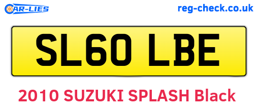 SL60LBE are the vehicle registration plates.