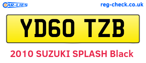 YD60TZB are the vehicle registration plates.