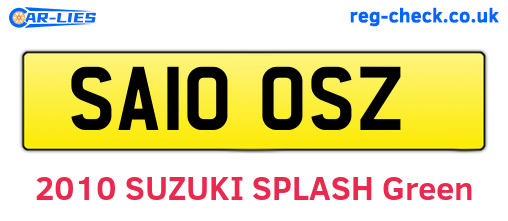 SA10OSZ are the vehicle registration plates.