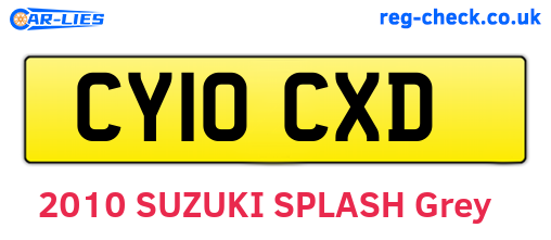 CY10CXD are the vehicle registration plates.