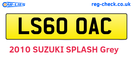 LS60OAC are the vehicle registration plates.