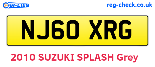 NJ60XRG are the vehicle registration plates.