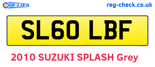 SL60LBF are the vehicle registration plates.