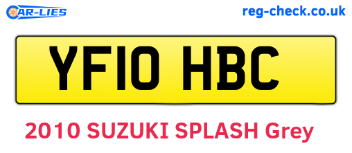 YF10HBC are the vehicle registration plates.