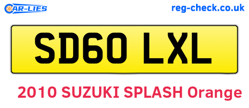 SD60LXL are the vehicle registration plates.