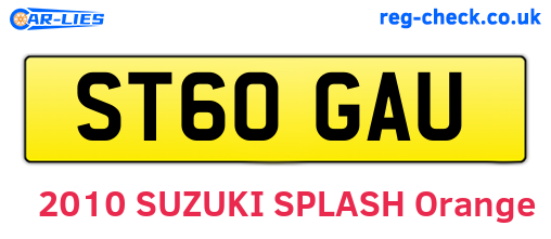 ST60GAU are the vehicle registration plates.