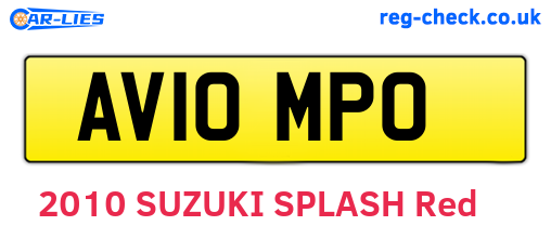 AV10MPO are the vehicle registration plates.