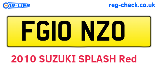 FG10NZO are the vehicle registration plates.