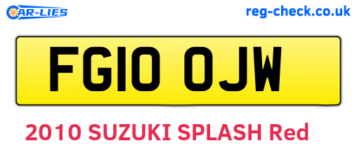 FG10OJW are the vehicle registration plates.