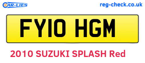 FY10HGM are the vehicle registration plates.