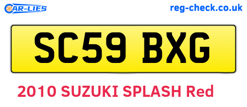 SC59BXG are the vehicle registration plates.