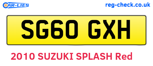 SG60GXH are the vehicle registration plates.