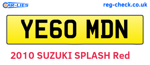 YE60MDN are the vehicle registration plates.