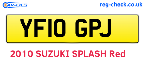 YF10GPJ are the vehicle registration plates.