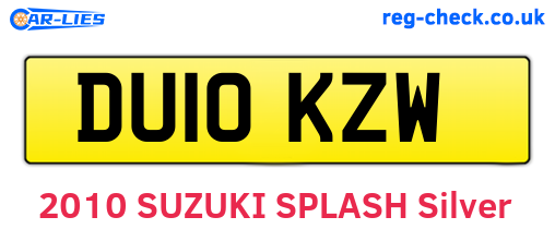 DU10KZW are the vehicle registration plates.