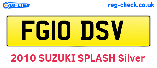 FG10DSV are the vehicle registration plates.