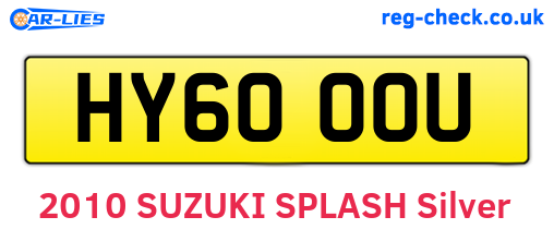 HY60OOU are the vehicle registration plates.